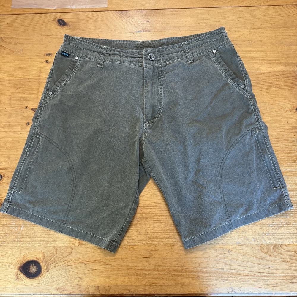KUHL Ramblr Mens Size 36 Gray Shorts Vintage Patina Dye Hiking Outdoor Active